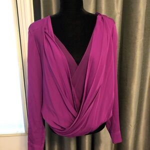 Diane Von Furstenberg Purple Drape Top